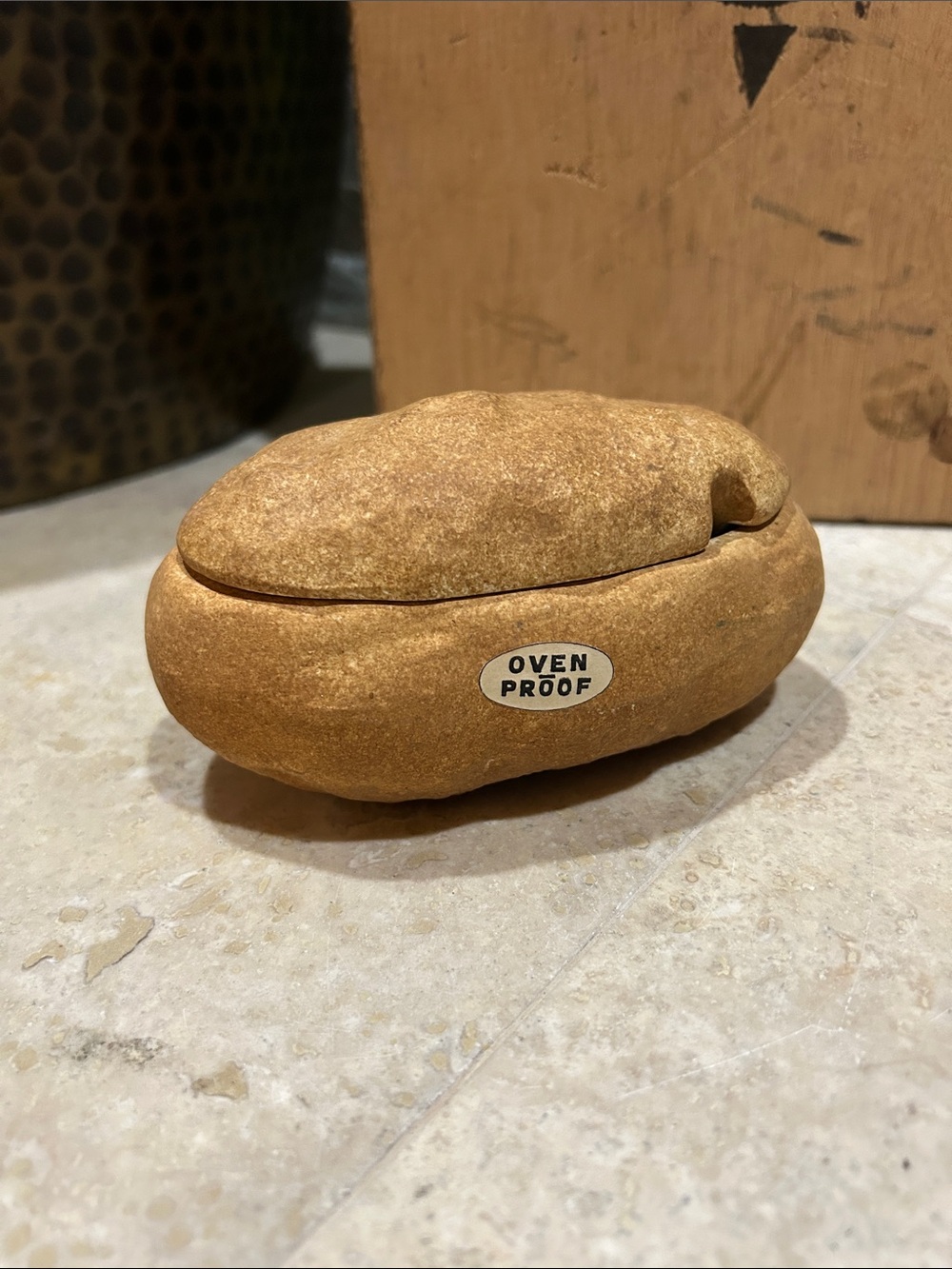 Vintage ENESCO ceramic baked potato condiment sour cream lidded server